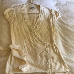 Cotton sweater wrap top